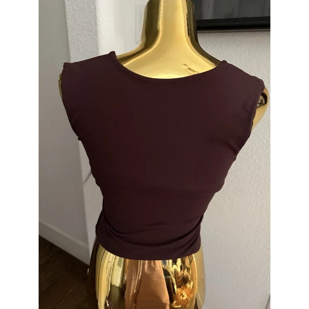Free People Intimately Chocolate Merlot Square Neck Cami Crop Top M/L NWT NWT